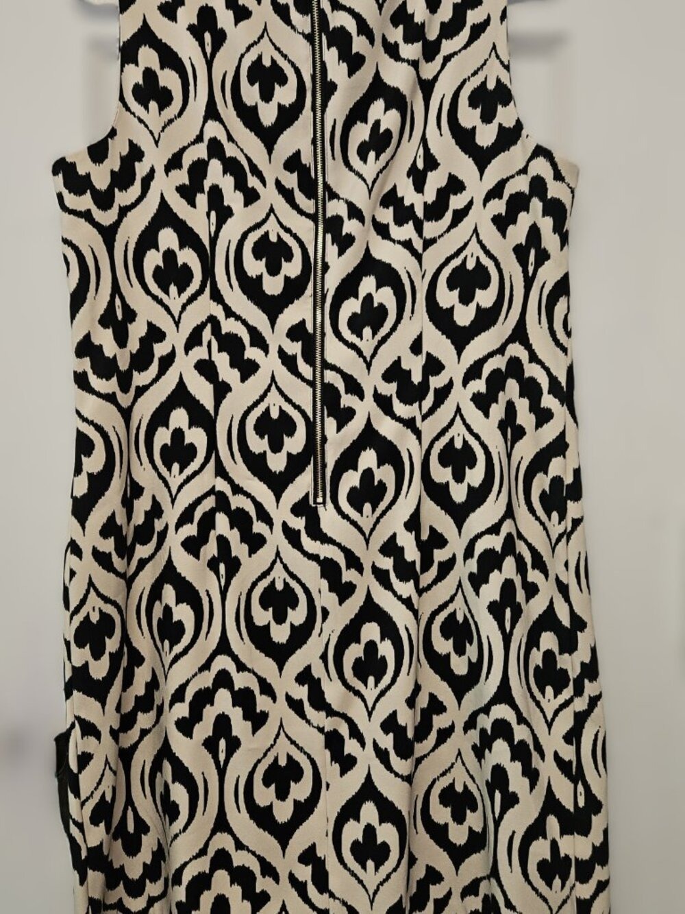 Alyx Black & Cream Sleeveless Shift Dress Size 16 Geometric Print - Picture 4 of 7
